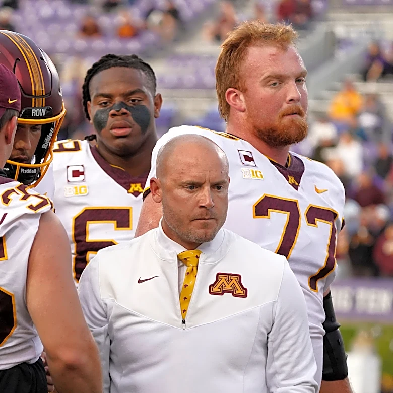 P.J. Fleck was so fired up after Minnesota's win he smeared a player's blood on his face