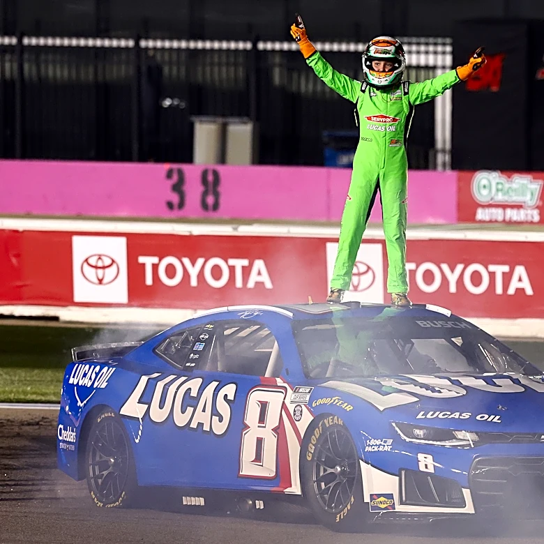 Kyle Busch's 11-year-old son's on-track tribute to late dad was perfect