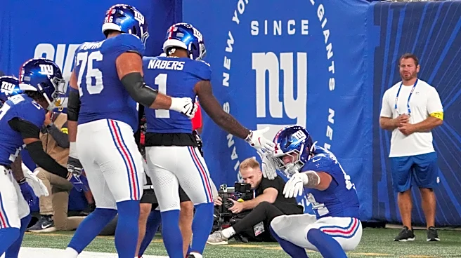 See it: Giants' Malik Nabers headbutts Cam Skattebo mid-interview