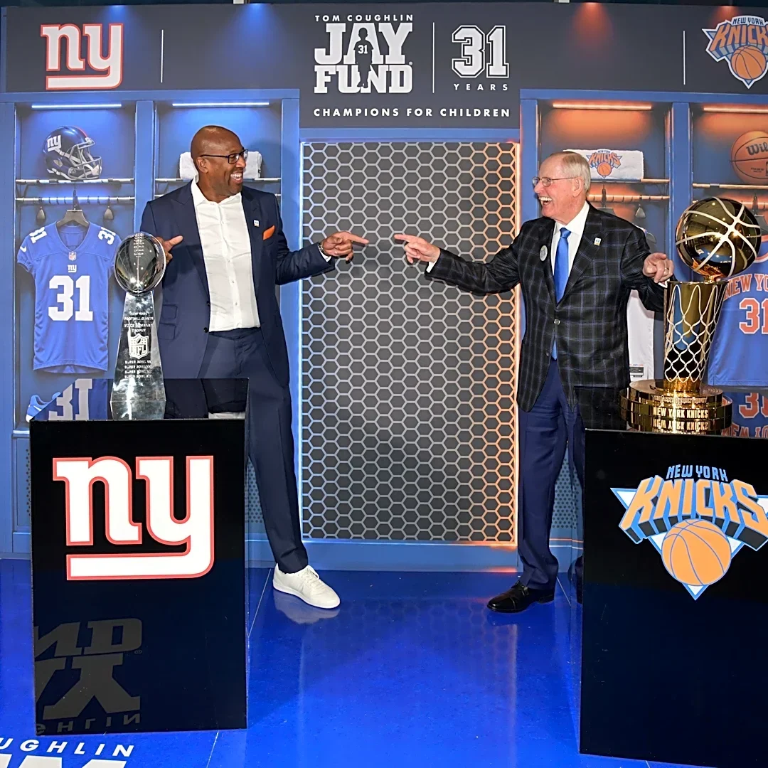 Knicks' Mike Brown raves about Tom Coughlin after joining him at Jay Fund event