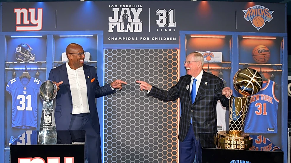 Knicks' Mike Brown raves about Tom Coughlin after joining him at Jay Fund event