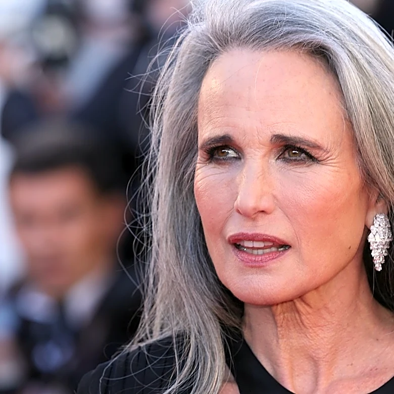 Andie MacDowell's Gorgeous Gray Hair Transformation In Photos
