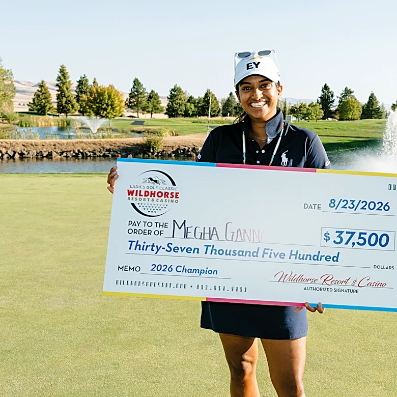 Former Stanford star Megha Ganne wins first Epson Tour title in playoff