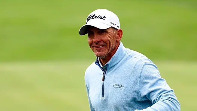 Former school teacher shares lead, chases dream win on PGA Tour Champions