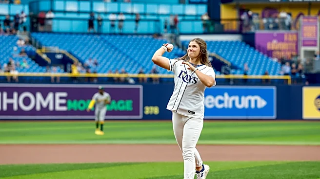 LPGA's Melanie Green throws first pitch at Tampa Bay Rays game to promote star-studded Annika