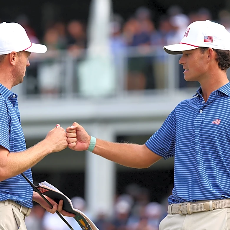 Jackson Koivun is biggest curiosity at Presidents Cup and he's holding his own