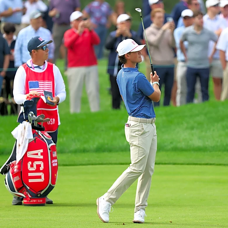 Jackson Koivun passes first Presidents Cup test alongside Justin Thomas
