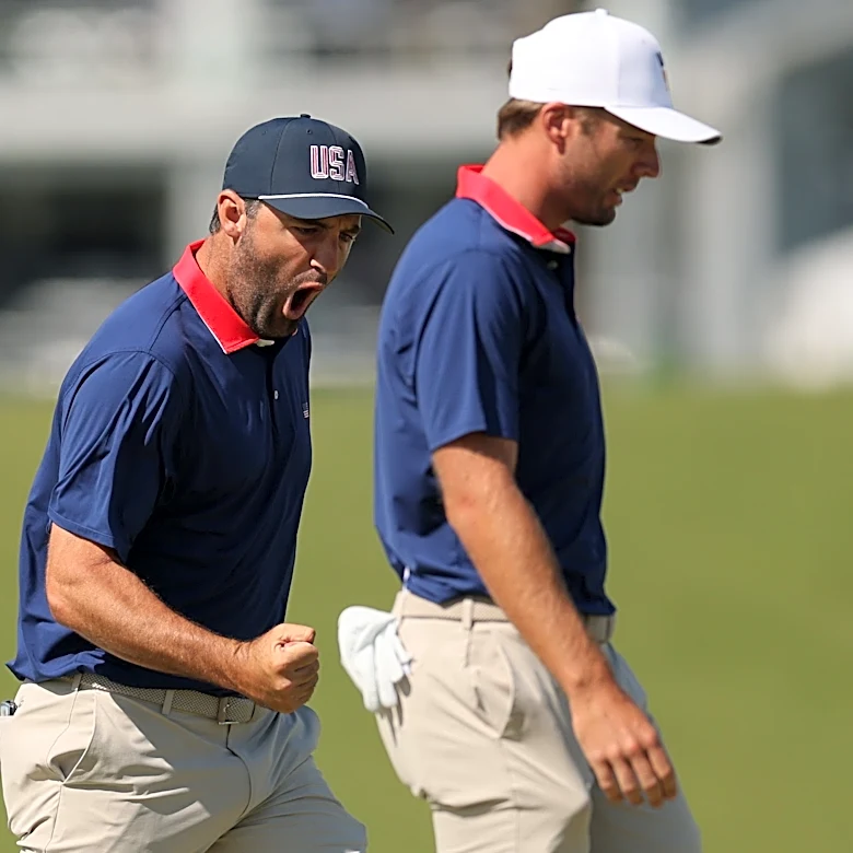 Sam Burns, Scottie Scheffler ride late charge to earn point for U.S. at Presidents Cup