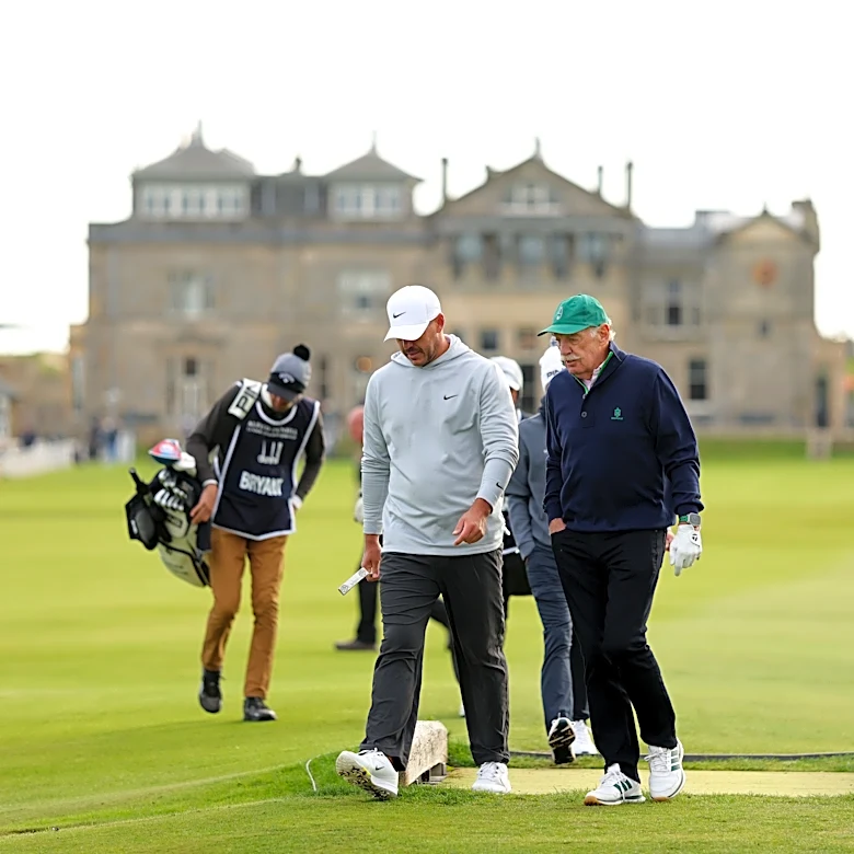 Scottish soccer owner targeted by protest at Dunhill Links while playing with Brooks Koepka