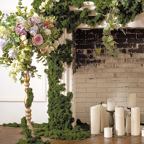 Homeowner Uses Beads To Turn An Unusable Fireplace Into A Gorgeous Decor Piece