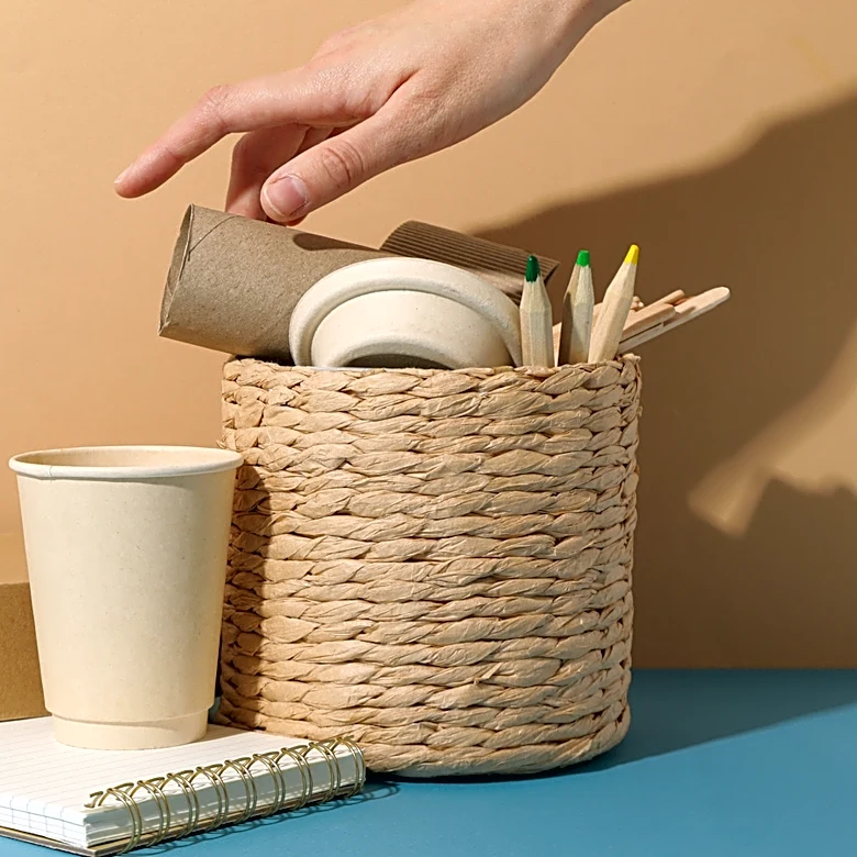 Upcycle A Paper Cup And String Into The Cutest Basket Storage Solution