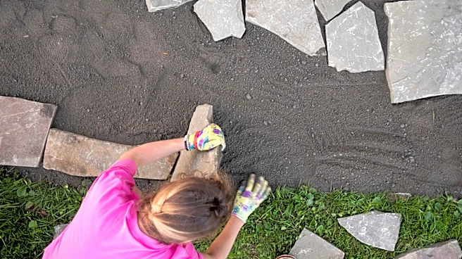 She Covers A Concrete Patio With A DIY Solution That Mimics Natural Stone Tile For Under $400