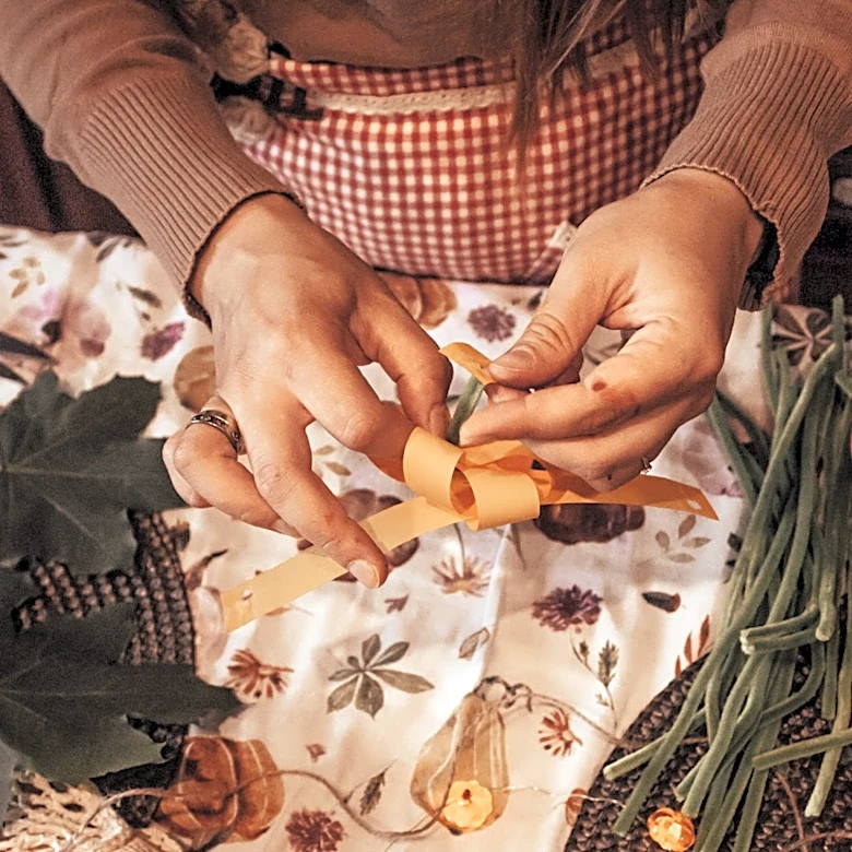 Skip The Basic Wreath: DIY The Cutest Fall Door Decor With A Dollar Tree Wiffle Ball