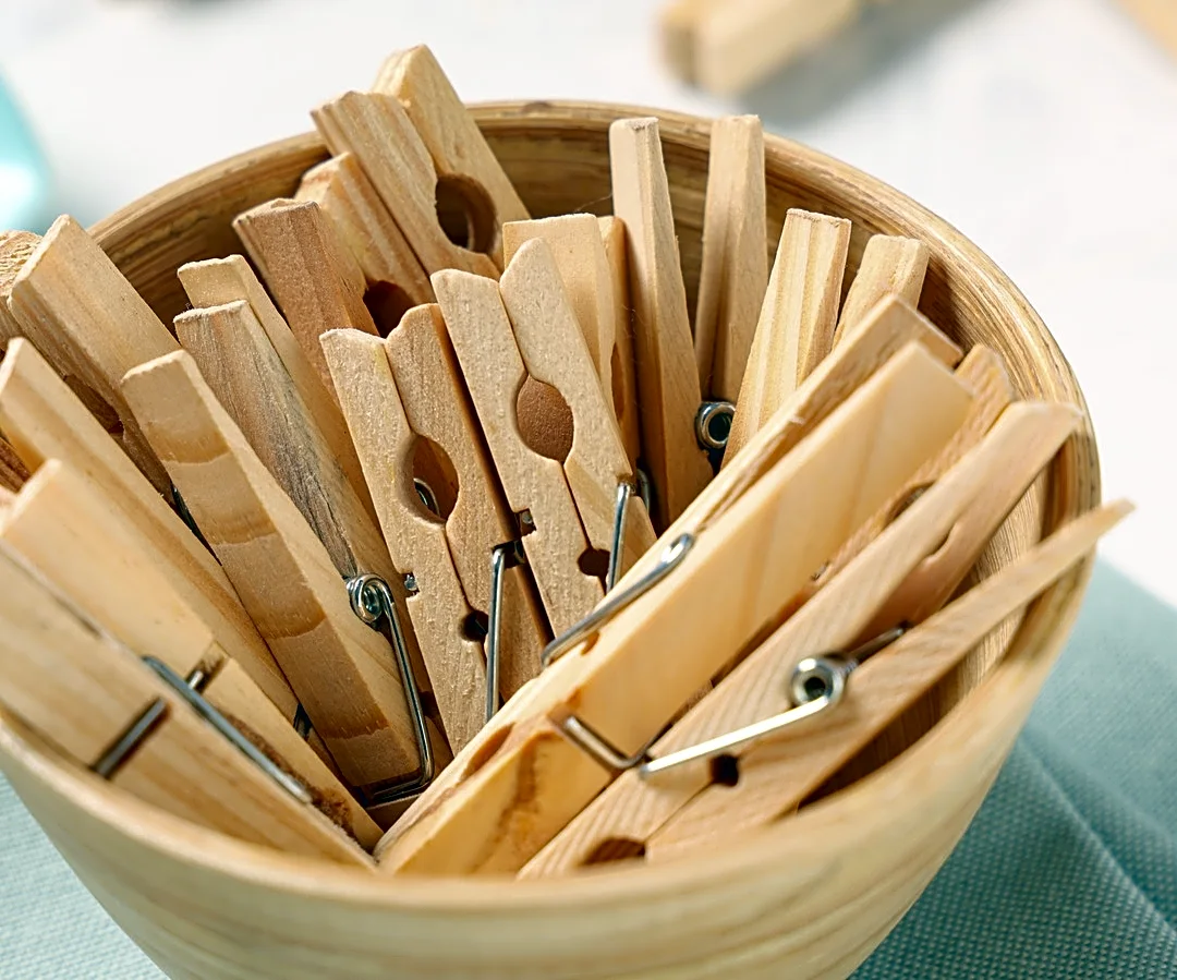 Grab Clothespins To Make A Divided Storage Solution For Countertops