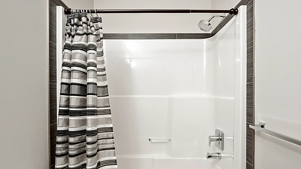 Don't Toss Your Old Shower Curtain: Turn It Into An Affordable Backsplash For Your Desk