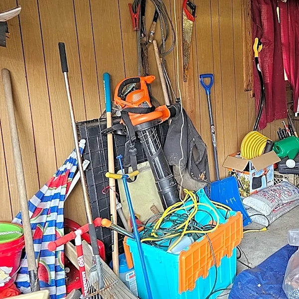 Use Concrete Blocks To Build Easy And Simple Garden Tool Storage For Your Garage