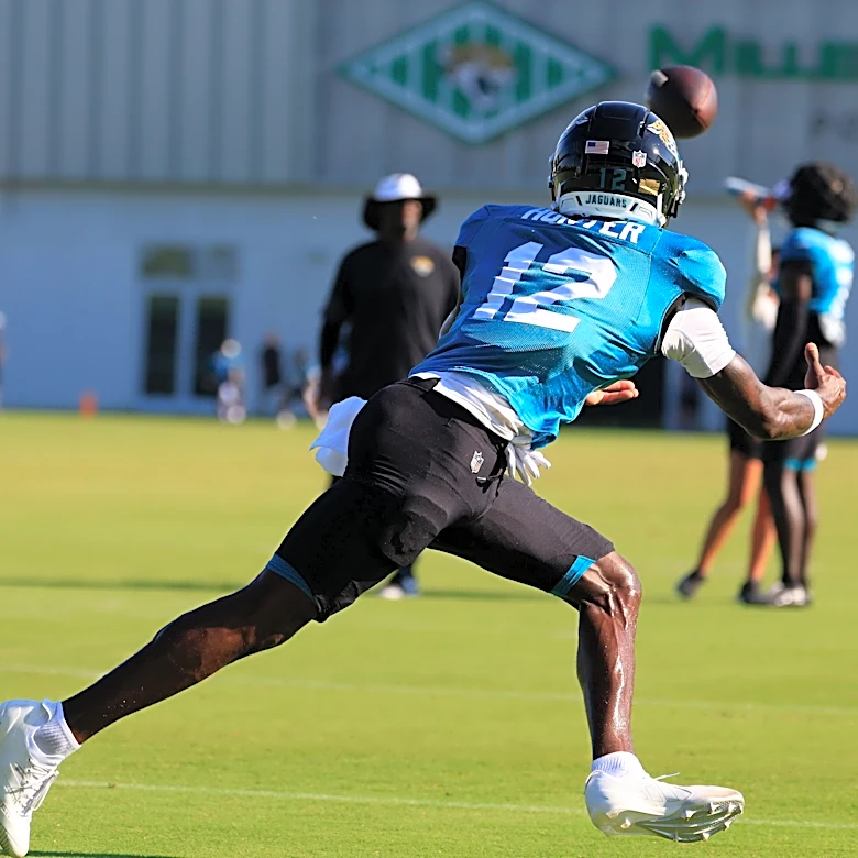 Where did Travis Hunter play on Day 1 of Jaguars training camp?