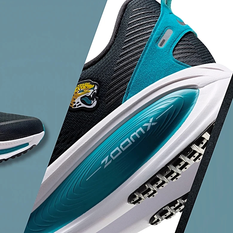 Jacksonville Jaguars Nike Vomero 18 running shoes just dropped, how to buy