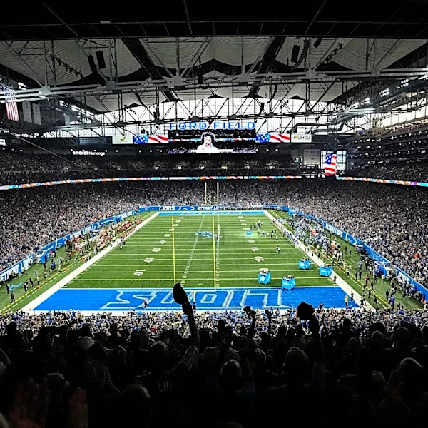 Detroit Lions' 'Rivalries' uniform decor takes shape at Ford Field