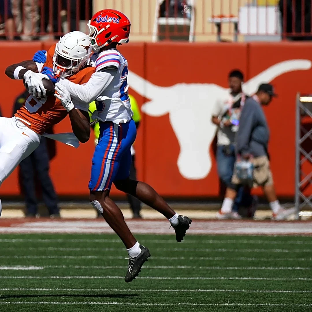 How far did Texas Longhorns plummet in US LBM Coaches Poll?