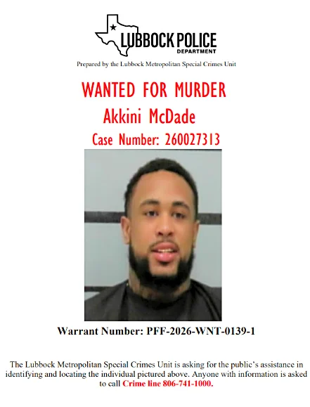 Police seek suspect charged with murder in deadly Lubbock shooting