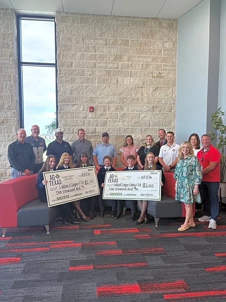 AgTexas Farm Credit awards $8K to Lubbock-Area FFA Chapters