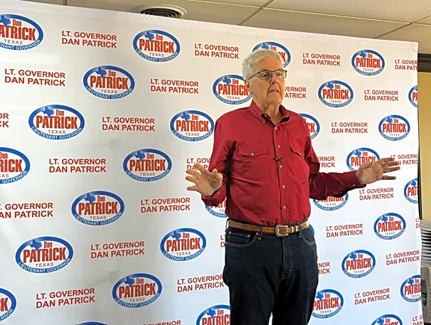 Lt. Gov. Patrick stresses love for rural Texas in Lubbock election stop