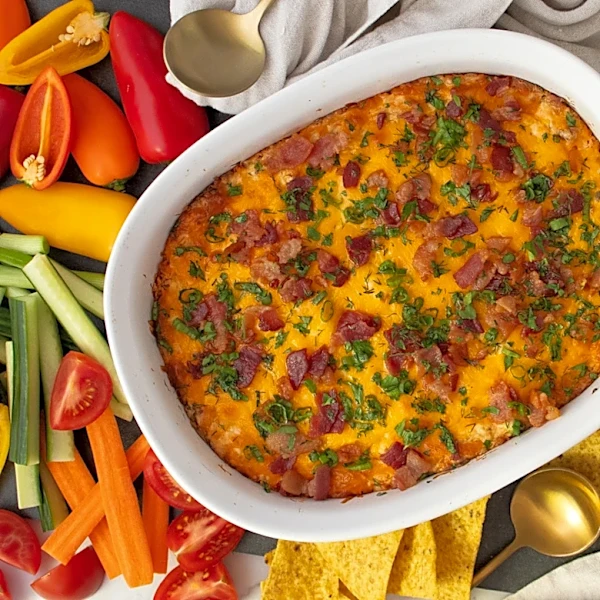 This Bubbling Chicken Bacon Ranch Dip Has One Cheesy Secret