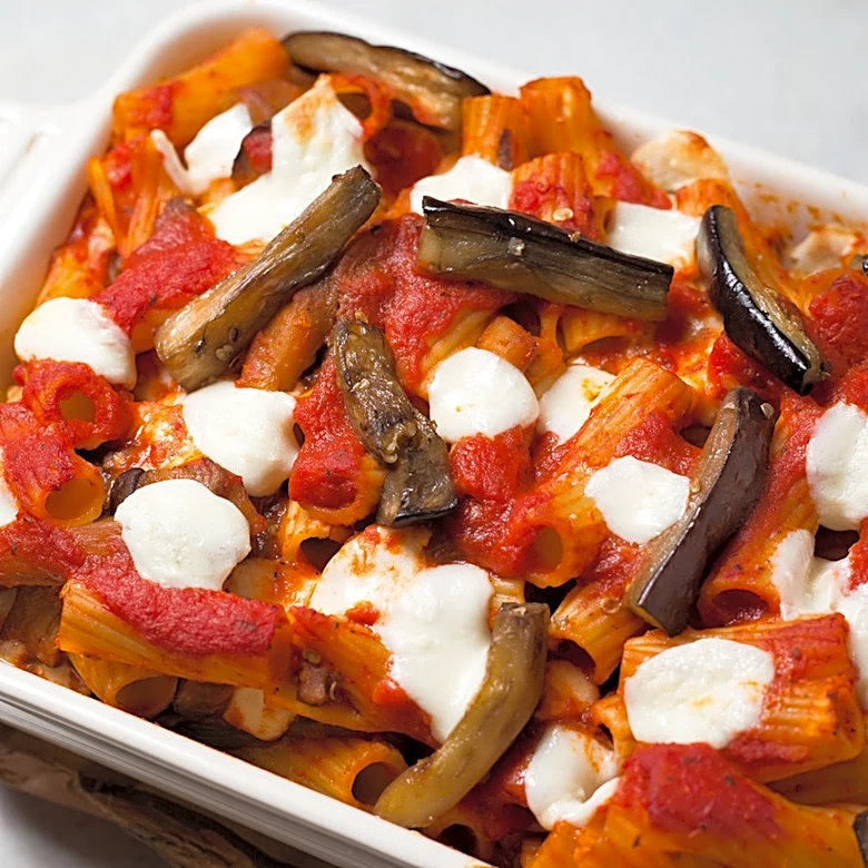 4-Ingredient Eggplant Pasta Bake Recipe