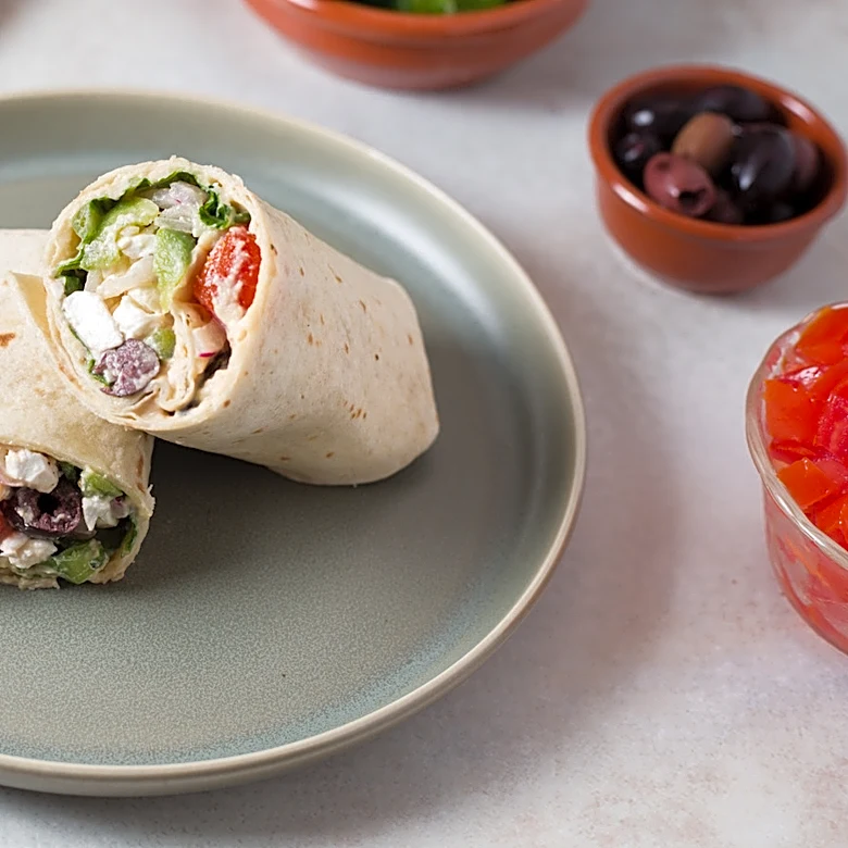 This Greek Salad Wrap Recipe Is Fresh, Filling, And Ready In 10 Minutes