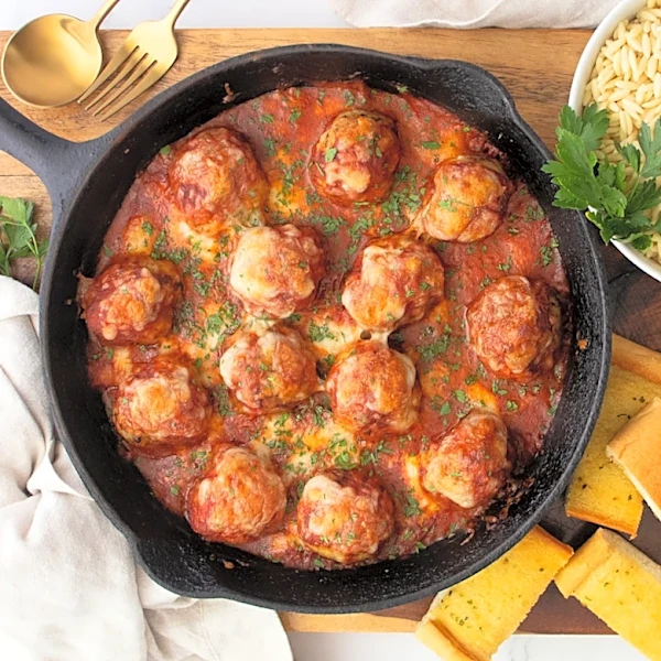 Chicken Parmesan Meatball Skillet Recipe