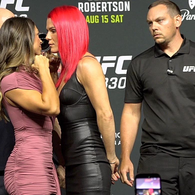 UFC 330 video: Mackenzie Dern, Gillian Robertson face off at press conference