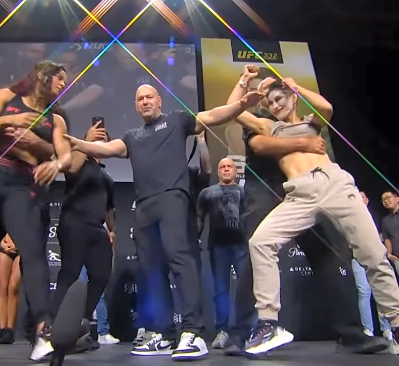 Video: UFC 332 ceremonial weigh-in faceoffs with Silva vs. Wang, more