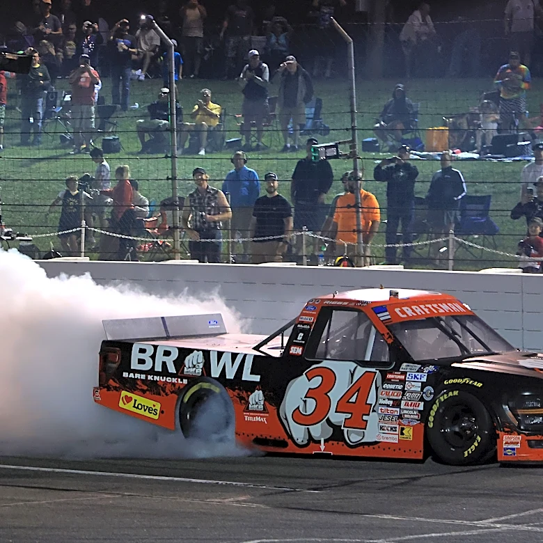 Layne Riggs wins NASCAR Truck Series race at Lucas Oil in July 2026