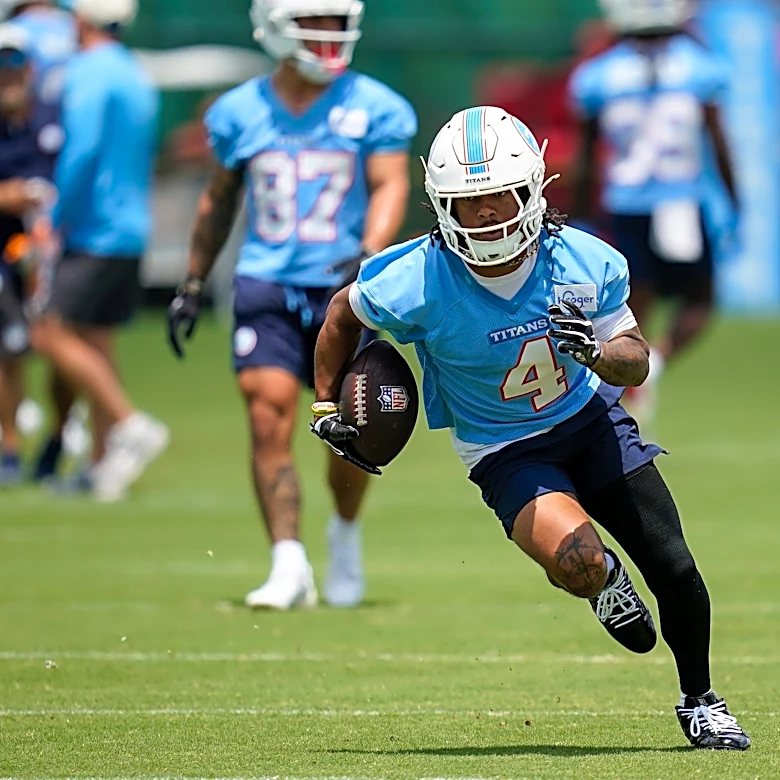 Wan'Dale Robinson injury update after big hit during Titans-Bears joint practice