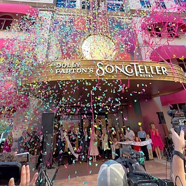 Dolly Parton's Nashville hotel opens with butterfly confetti