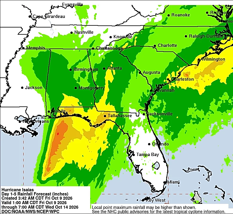 Hurricane Isaias moves into Tennessee Saturday. Track the storm's path as it makes landfall