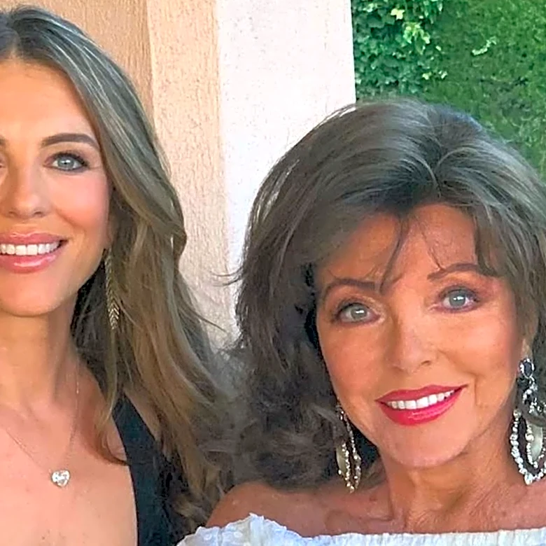 Joan Collins, 93, Parties It Up With British Pal Elizabeth Hurley: 'Billy Ray Hit The Jackpot'