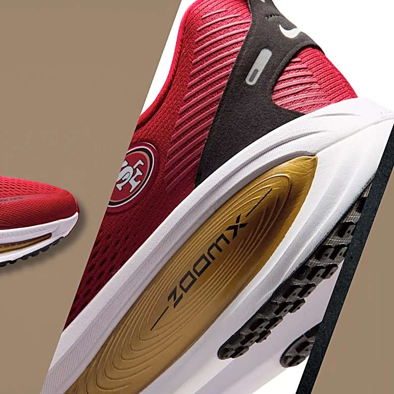 San Francisco 49ers Nike Vomero 18 running shoes just dropped, how to buy