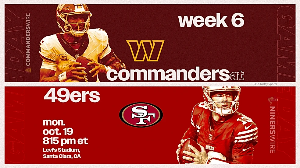 49ers vs. Commanders live updates: Start time, TV channel for Week 6