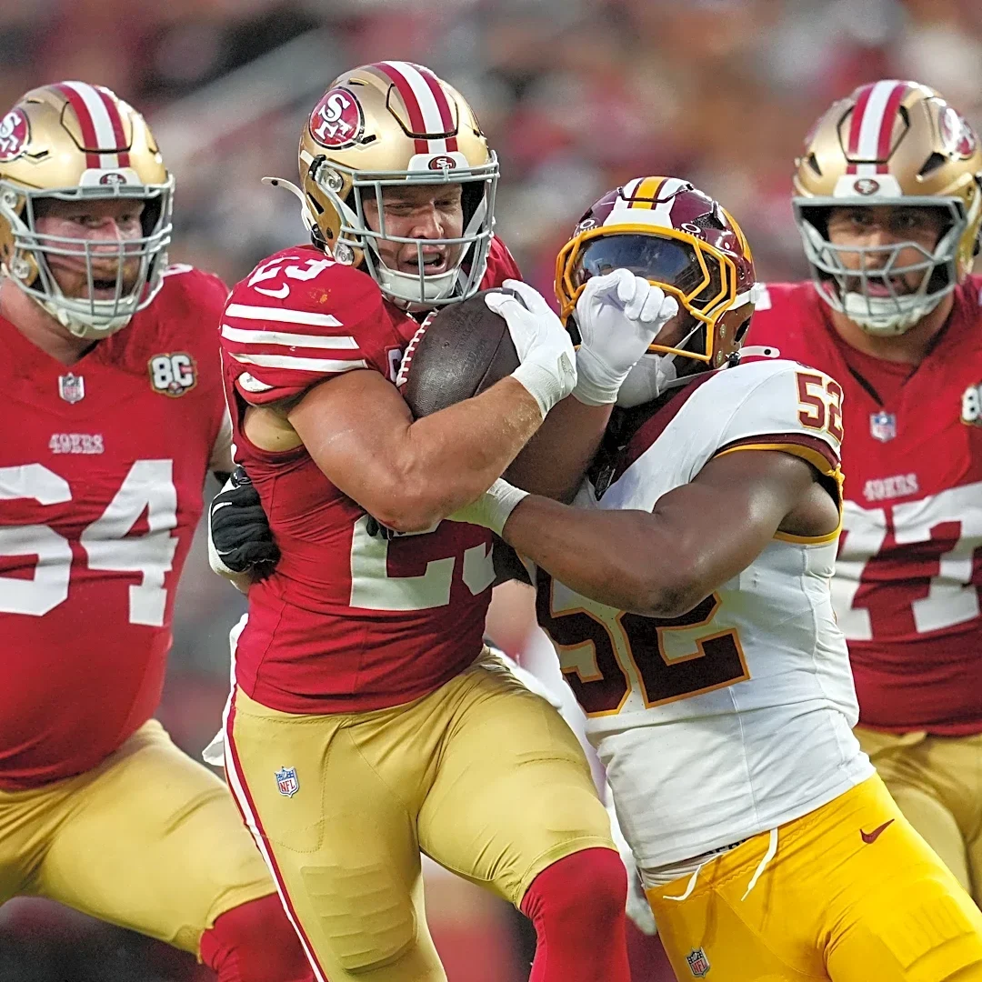 Christian McCaffrey’s 2 TDs move him up 49ers’ all-time lists