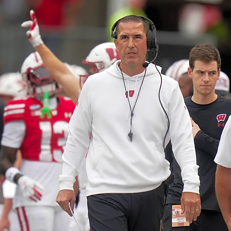 A quick glance at Wisconsin head coach Luke Fickell