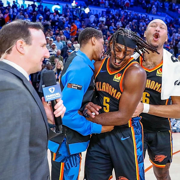 Lu Dort, Aaron Wiggins have mini-reunion with OKC coaching staff after preseason game