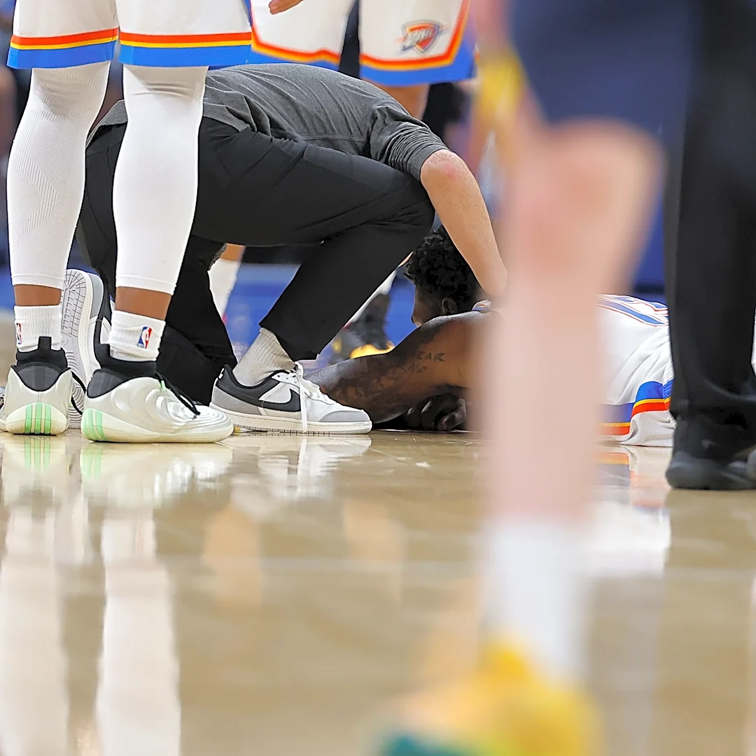 OKC Thunder react to Otega Oweh's non-contact injury in preseason win over Pacers