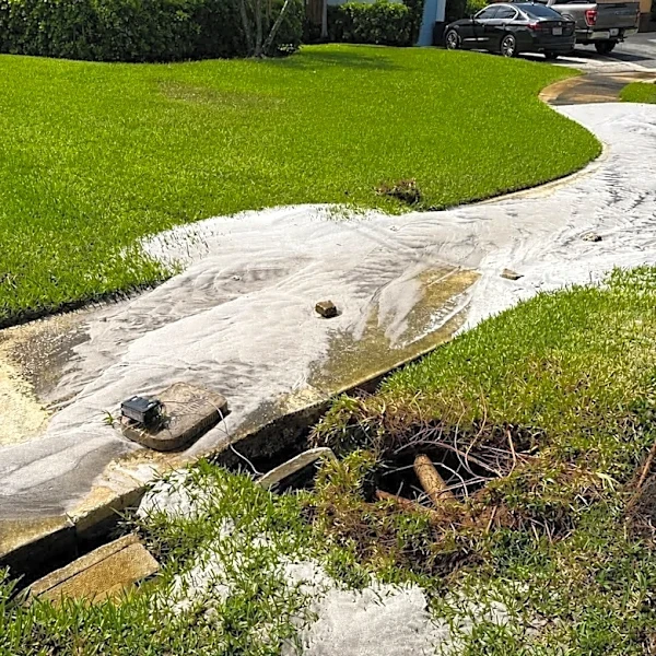 Lighting causes gas leak and water main break in North Palm Beach