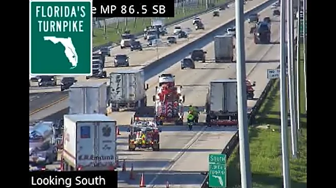 Fire shuts down turnpike lanes near Boynton Beach amid morning commute