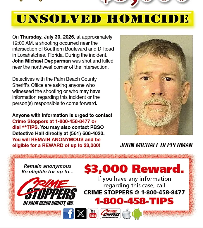 PBSO offers $3,000 reward in fatal Loxahatchee shooting investigation