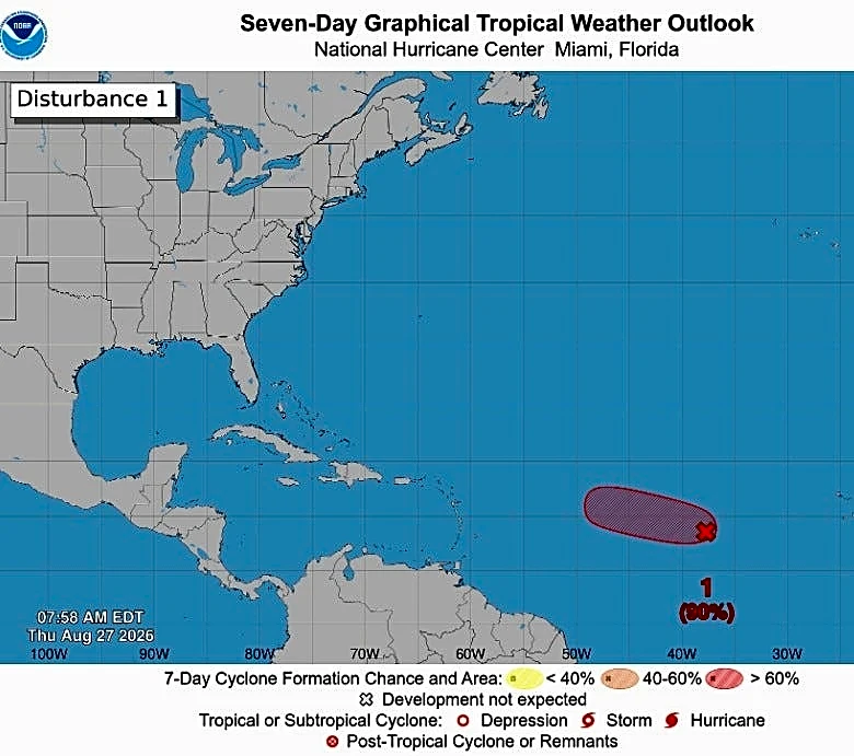 Tropical storm advisories may be issued today for what would be Dolly
