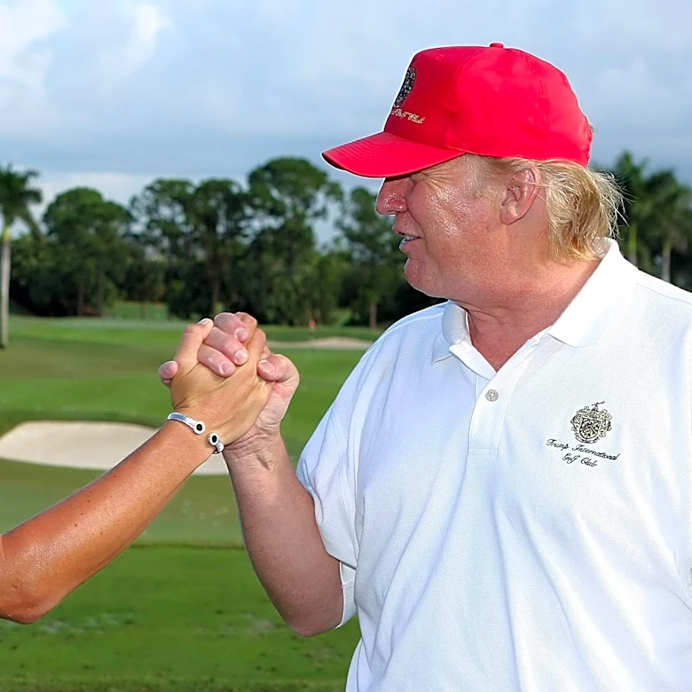 Check out Donald Trump golfing at Trump International in West Palm