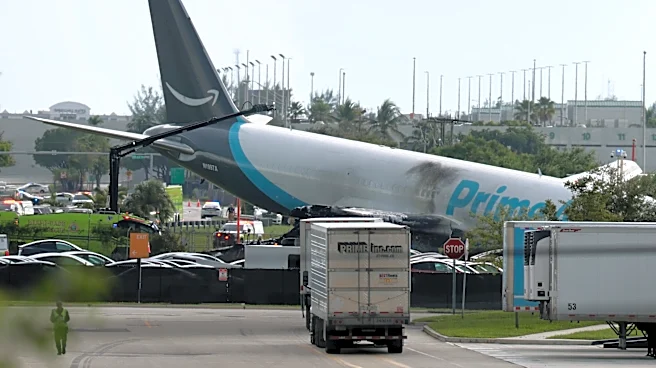 Amazon cargo plane overruns runway, crashes at Miami airport